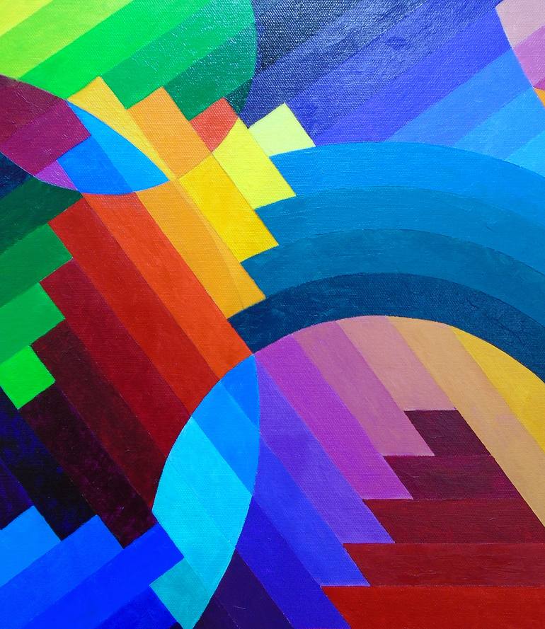 Original Abstract Geometric Painting by Stephen Conroy