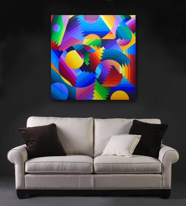 Original Abstract Geometric Painting by Stephen Conroy