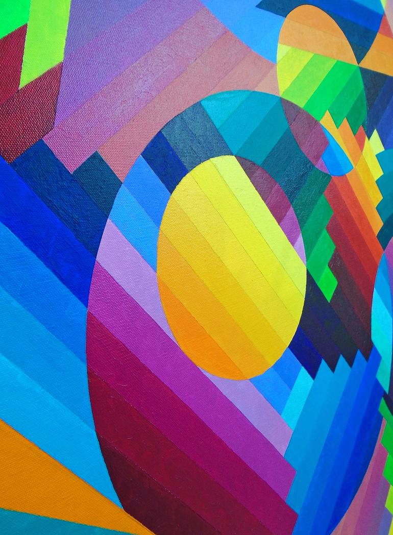 Original Abstract Geometric Painting by Stephen Conroy