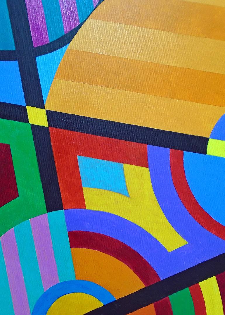 Original Abstract Geometric Painting by Stephen Conroy