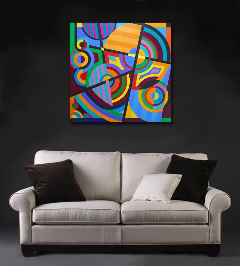 Original Abstract Geometric Painting by Stephen Conroy