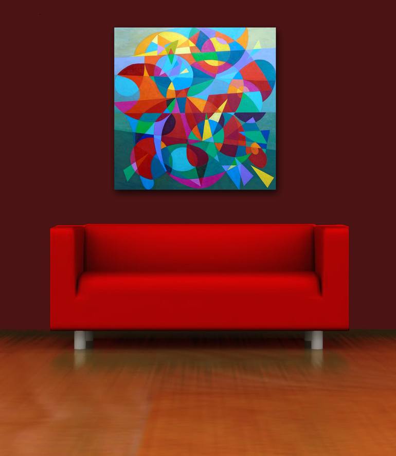 Original Abstract Geometric Painting by Stephen Conroy