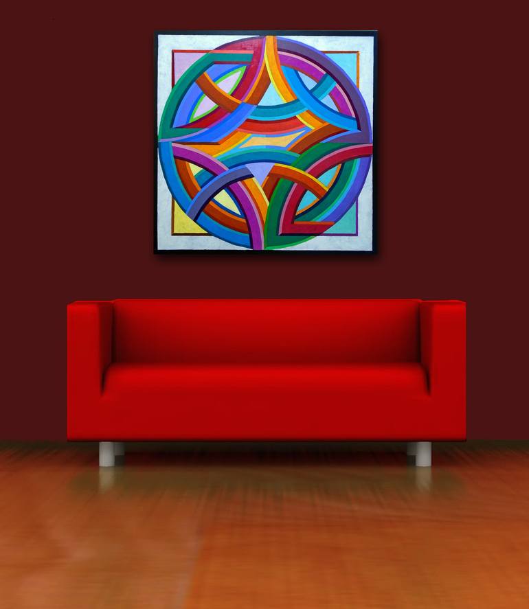 Original Abstract Geometric Painting by Stephen Conroy