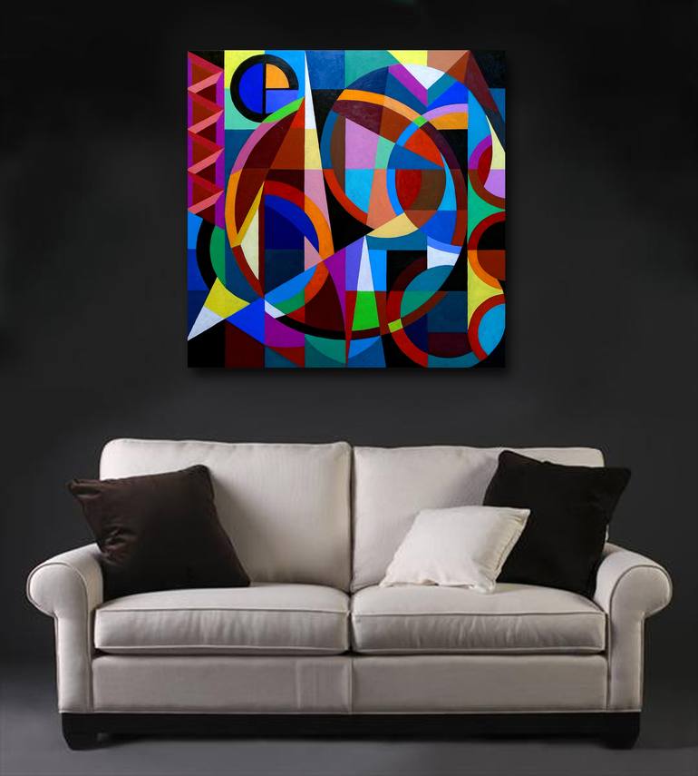 Original Abstract Geometric Painting by Stephen Conroy