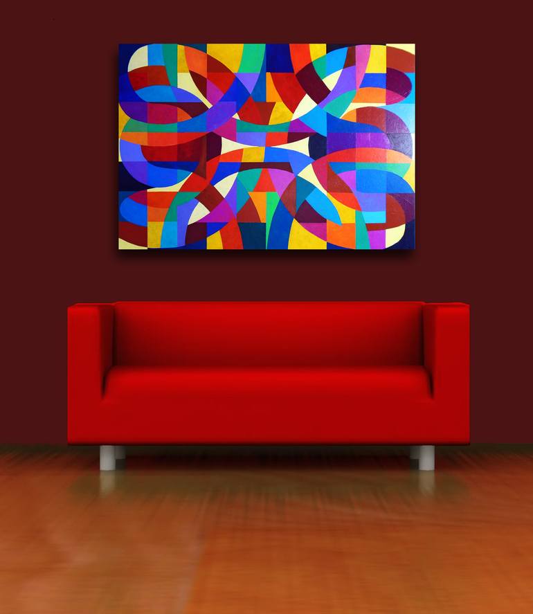 Original Abstract Geometric Painting by Stephen Conroy