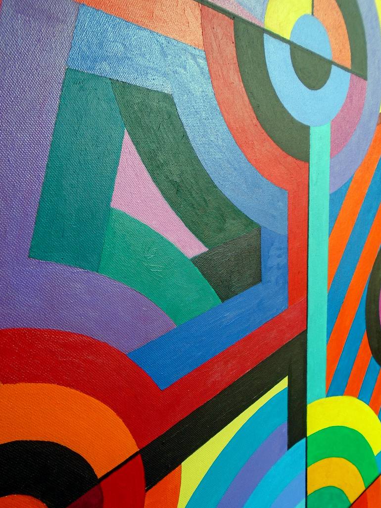 Original Abstract Geometric Painting by Stephen Conroy