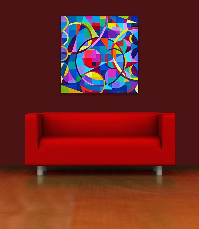 Original Abstract Geometric Painting by Stephen Conroy