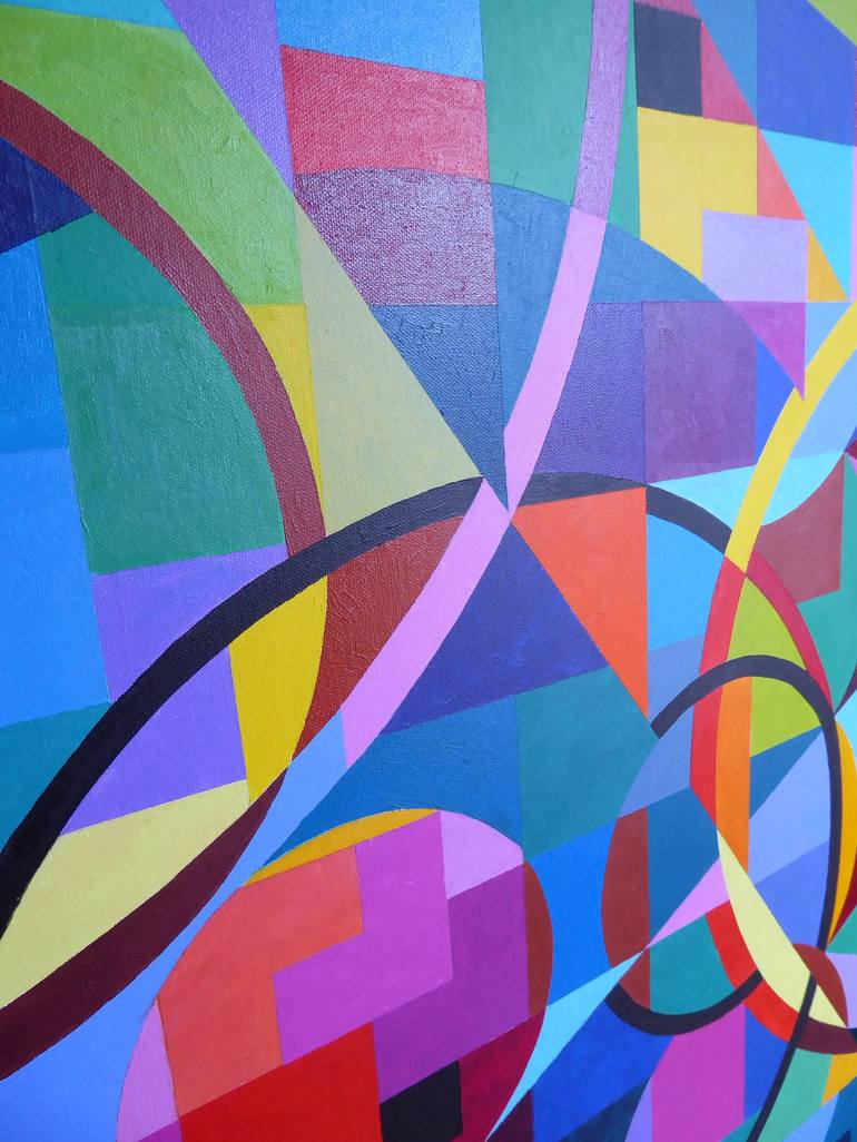 Original Abstract Geometric Painting by Stephen Conroy