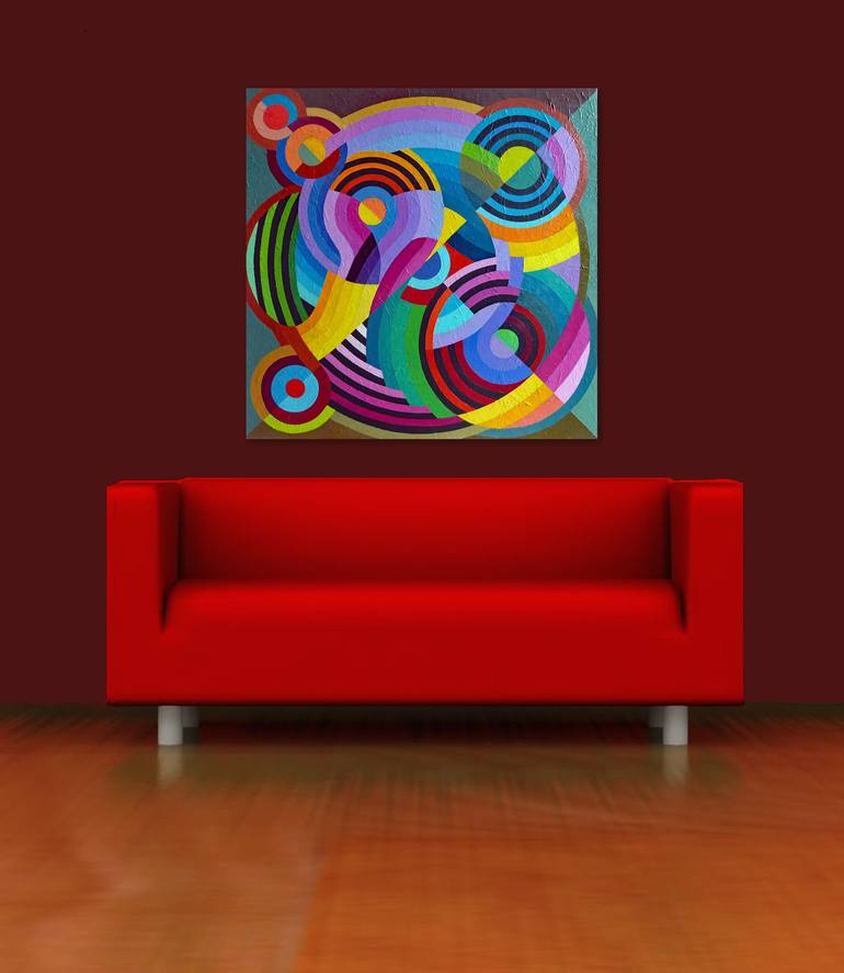 Original Abstract Geometric Painting by Stephen Conroy