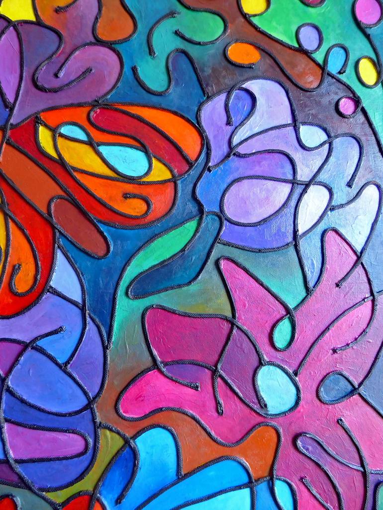 Original Abstract Floral Painting by Stephen Conroy