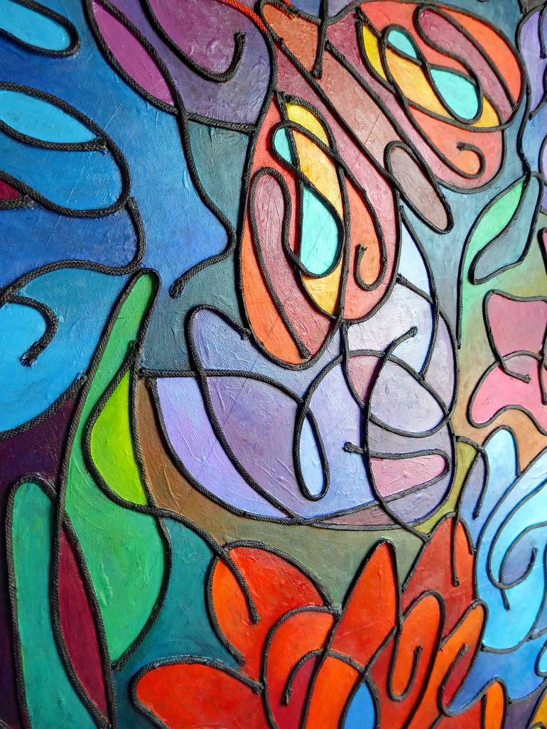Original Abstract Floral Painting by Stephen Conroy