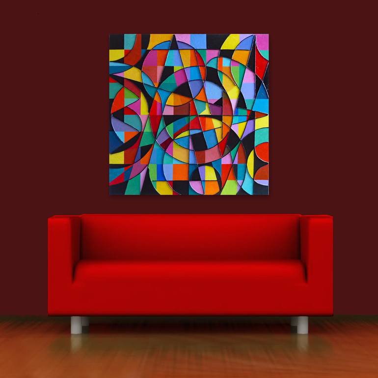 Original Abstract Geometric Painting by Stephen Conroy