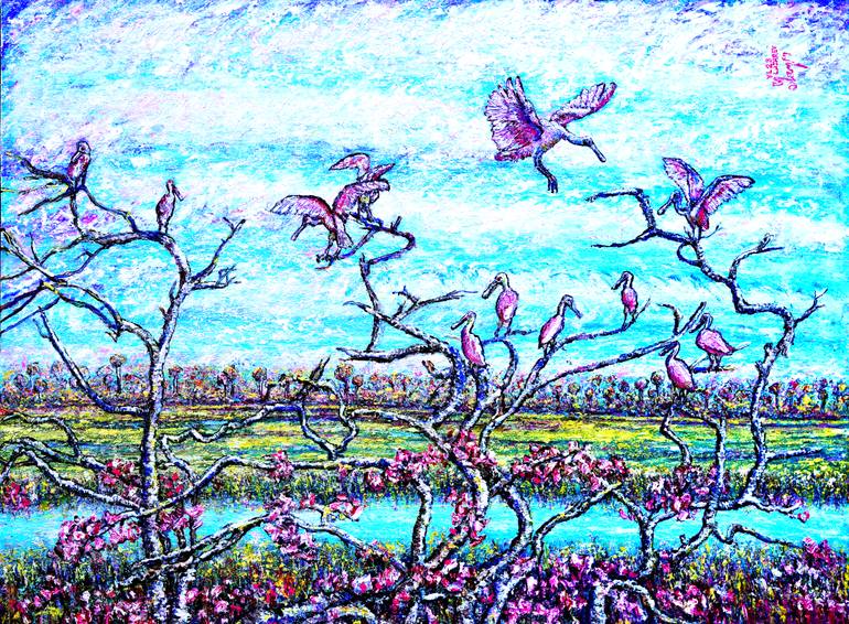 Original Expressionism Nature Painting by Viktor Lazarev