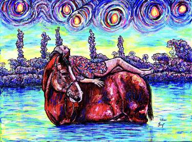 Original Expressionism Horse Paintings by Viktor Lazarev
