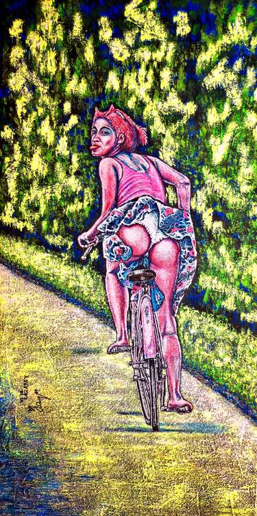 Original Expressionism Bike Paintings by Viktor Lazarev