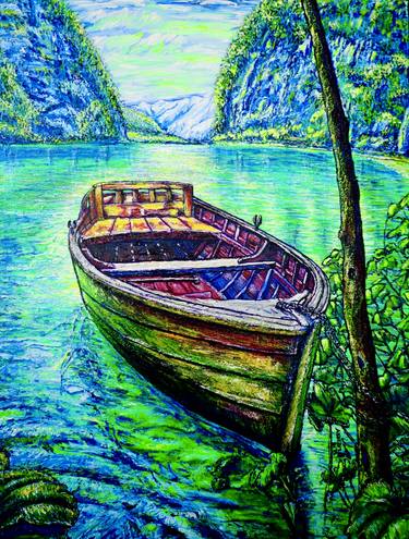 Print of Boat Paintings by Viktor Lazarev