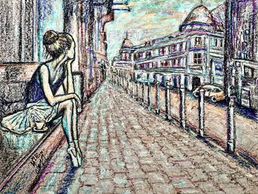 Original Expressionism Cities Drawings by Viktor Lazarev