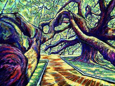 Original Expressionism Tree Paintings by Viktor Lazarev