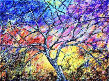 Print of Abstract Expressionism Tree Paintings by Viktor Lazarev