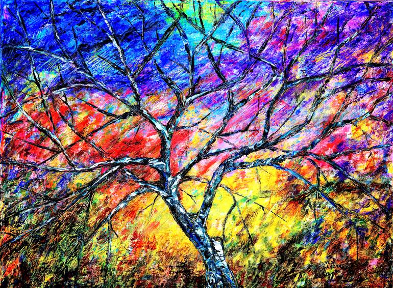 Original Abstract Expressionism Landscape Painting by Viktor Lazarev