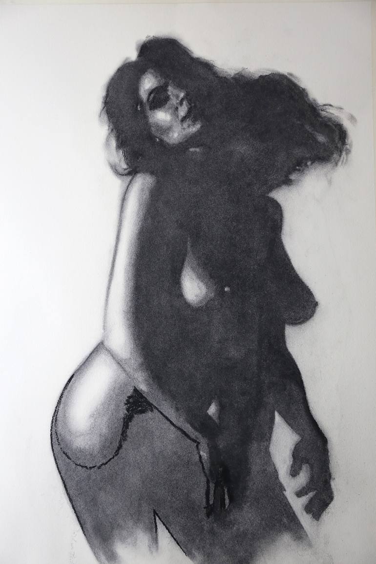 Original Figurative Nude Drawing by Mike Nicoll