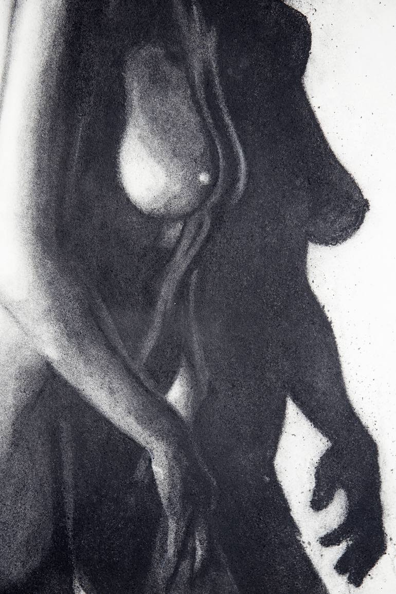 Original Figurative Nude Drawing by Mike Nicoll