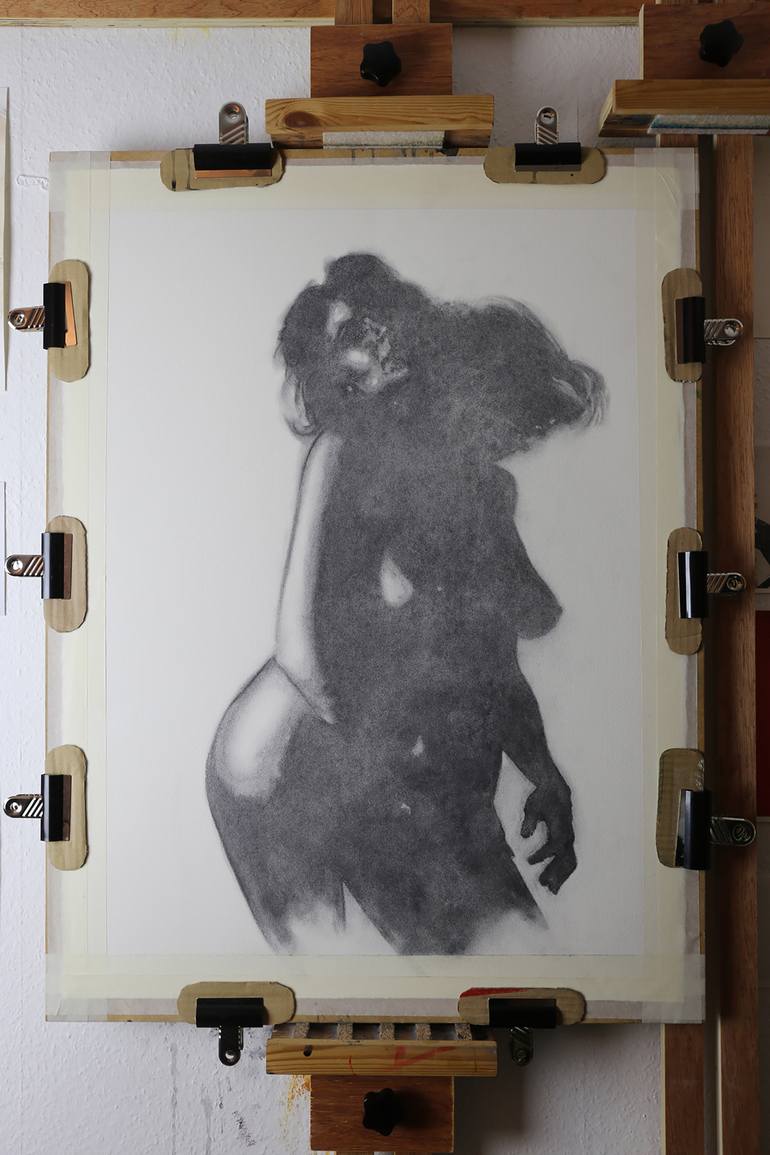 Original Figurative Nude Drawing by Mike Nicoll