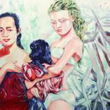 Swedish Summer IV - Girls with Dog by Nora Below