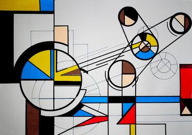 Original Abstract Science/Technology Mixed Media by Paul March