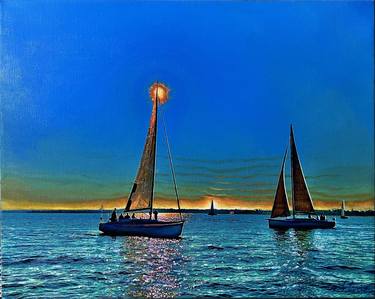 Original Contemporary Seascape Mixed Media by Shavkat Inagamov