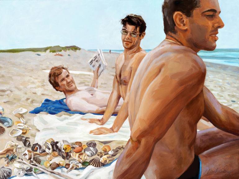 Original Figurative Men Paintings by Michael Guy