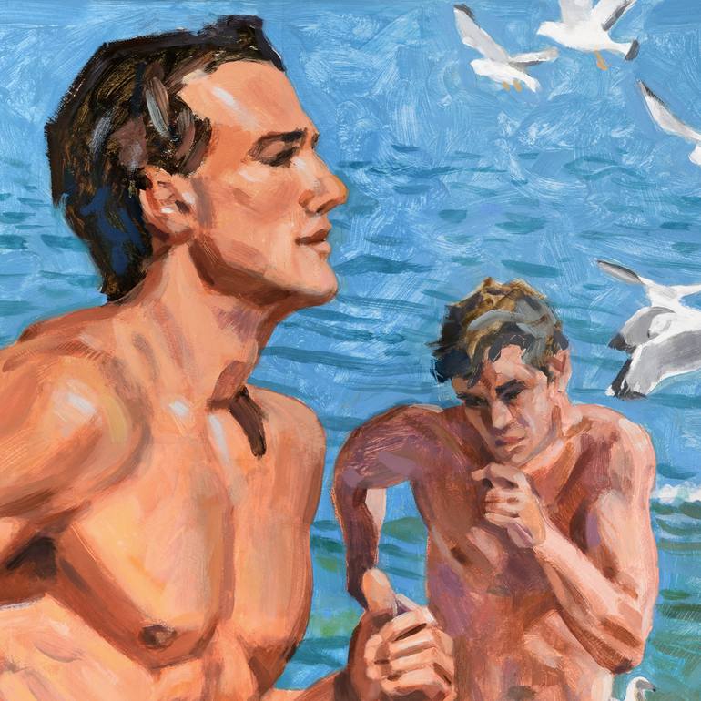 Original Figurative Beach Painting by Michael Guy