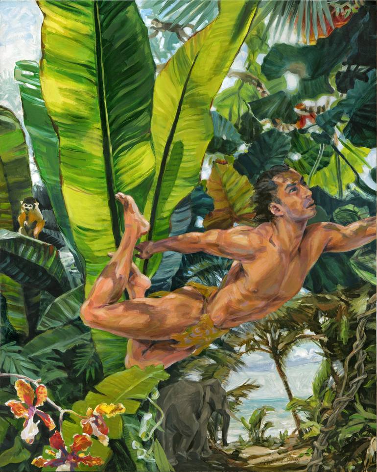 Original Figurative Men Paintings by Michael Guy