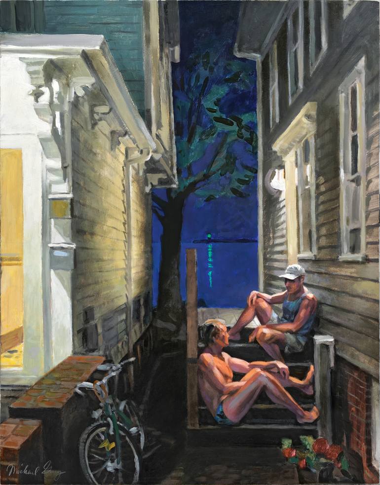 Original Figurative Men Paintings by Michael Guy