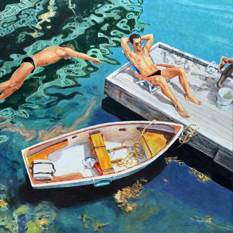 Original Figurative Water Paintings by Michael Guy