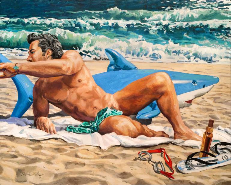 Original Figurative Men Paintings by Michael Guy