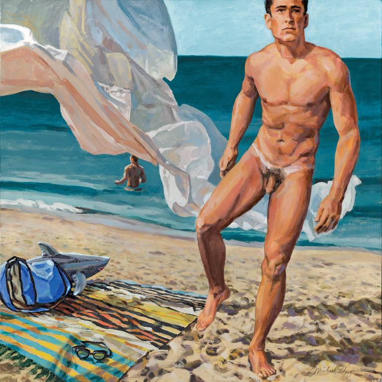 Original Figurative Men Paintings by Michael Guy