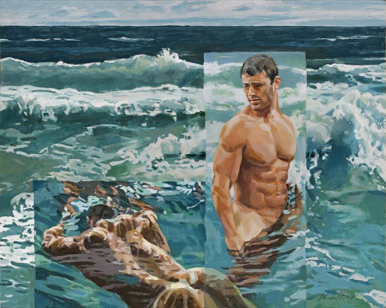 Original Figurative Men Paintings by Michael Guy