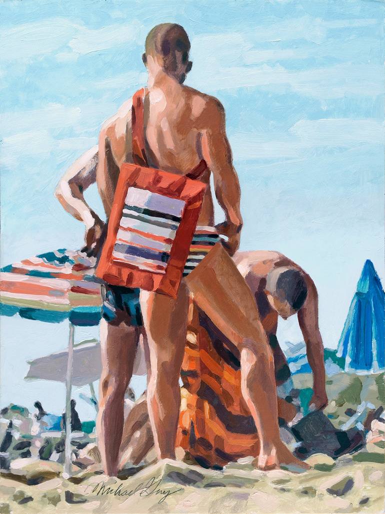 Original Figurative Men Paintings by Michael Guy