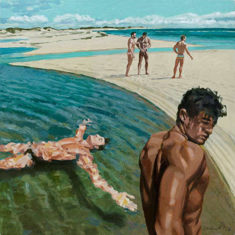 Original Figurative Men Paintings by Michael Guy