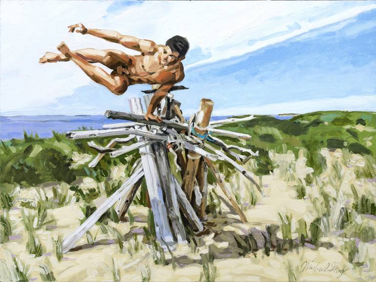 Original Figurative Men Paintings by Michael Guy