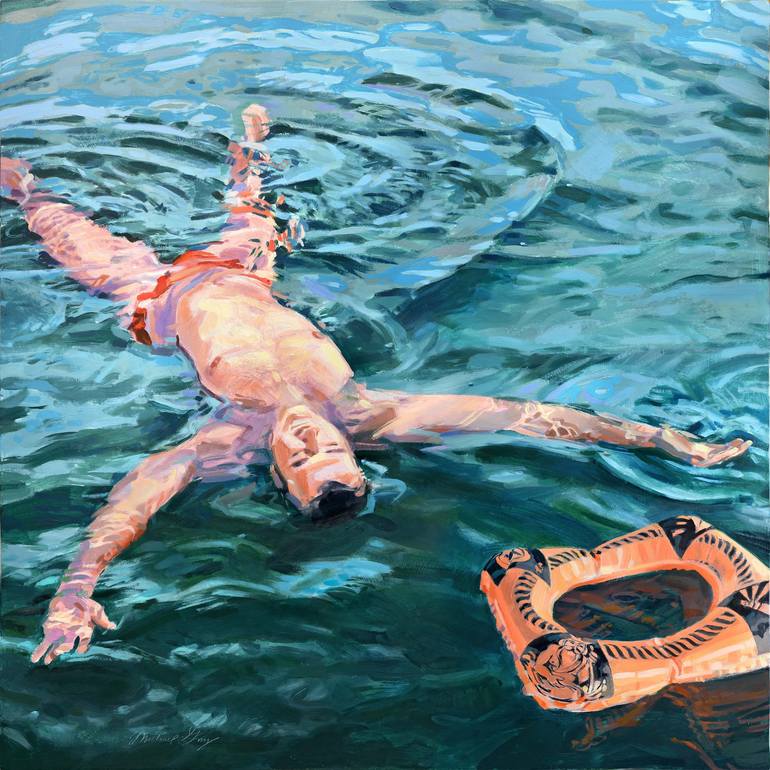 Original Figurative Men Paintings by Michael Guy