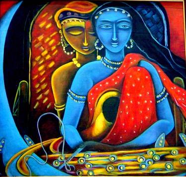 Original Figurative Classical mythology Paintings by Raji Chacko