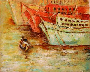 Print of Abstract Boat Paintings by Raji Chacko
