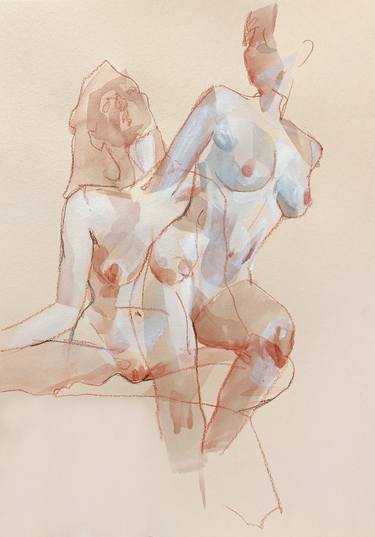 Original Minimalism Nude Paintings by Paolo Pagani