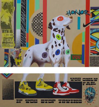 Original Pop Art Dogs Paintings by Su Lin Casanova