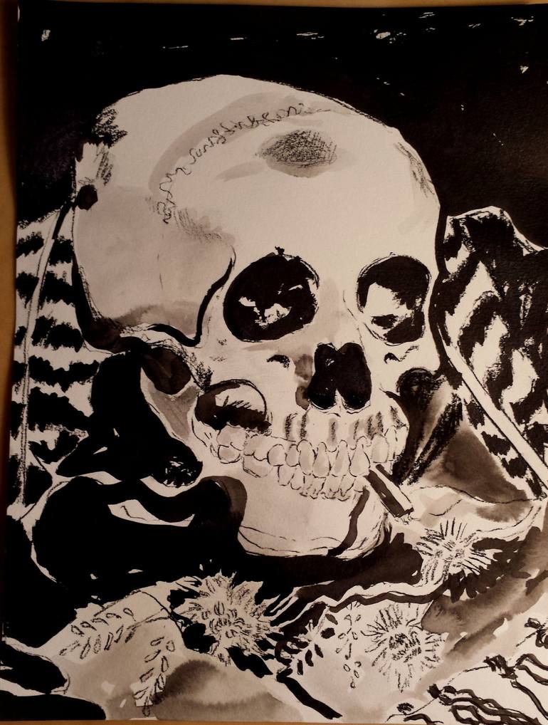 female skull drawing