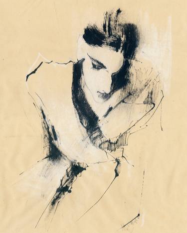 Print of Expressionism Women Drawings by Monique van den Hout