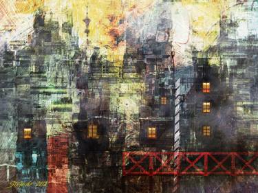 Print of Abstract Architecture Mixed Media by Stefano Popovski