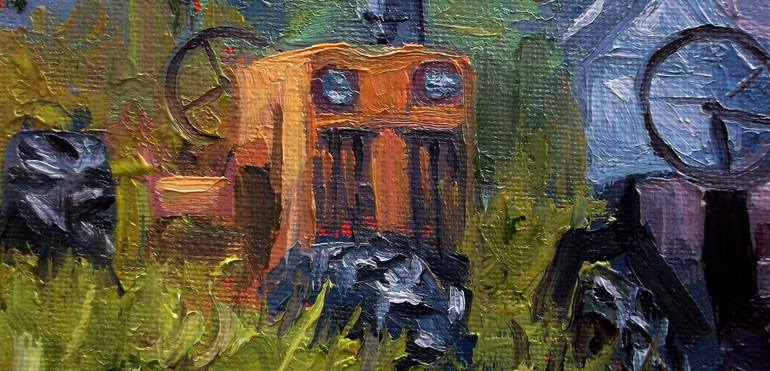 Original Abstract Expressionism Rural life Painting by Allen Jones